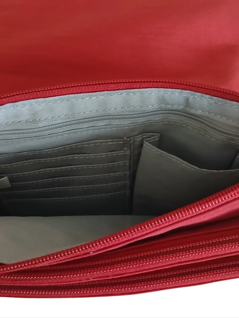 NEW Baggalini Venture Crossbody Nylon Travel Red Foldover Organizer Rugged